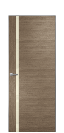 Дверь межкомнатная Vetro 13 Цвет Дуб Кофе Покрытие Шпон масло  Наличник Скрытый короб хром Цена 67260