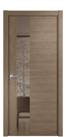 Дверь межкомнатная Ветро 14 Цвет Дуб Кофе Покрытие Шпон масло  Наличник L 75 Цена 54775
