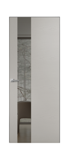 Дверь межкомнатная Ветро 14 Цвет Ясень Серый Шелк Покрытие Шпон крашеный  Наличник Скрытый короб хром Цена 48350