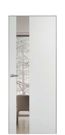 Дверь межкомнатная Vetro 14 Цвет Серый Шелк Покрытие Эмаль  Наличник L 50 Цена 45575