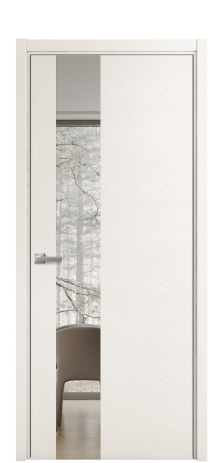 Дверь межкомнатная Vetro 14 Цвет Ясень Молочный Покрытие Шпон крашеный  Наличник L 50 Цена 48775