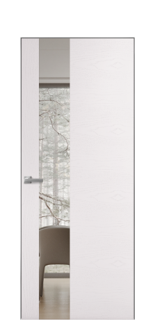 Дверь межкомнатная Vetro 14 Цвет Ясень Серый Шелк Покрытие Шпон крашеный  Наличник L 50 Цена 49275