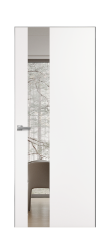 Дверь межкомнатная Vetro 14 Цвет Вайт Покрытие ПВХ SOFT (ПЭТ) Наличник Скрытый короб хром Цена 58160