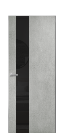 Дверь межкомнатная Vetro 14 Цвет Бетон серый Покрытие ПВХ ORIGINAL Наличник Скрытый короб хром Цена 42560