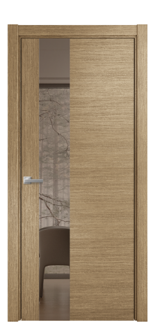 Дверь межкомнатная Vetro 14 Цвет Дуб Светлый Покрытие Шпон натуральный  Наличник Скрытый короб хром Цена 67110
