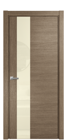 Дверь межкомнатная Vetro 14 Цвет Дуб Кварц Покрытие Шпон натуральный  Наличник Скрытый короб хром Цена 66610