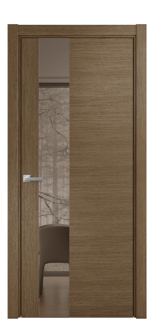 Дверь межкомнатная Vetro 14 Цвет Дуб Мускат Покрытие Шпон натуральный  Наличник Скрытый короб хром Цена 67110