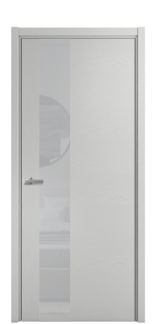 Дверь межкомнатная Vetro 14 Цвет Каштановый Орех Покрытие Шпон натуральный  Наличник Скрытый короб хром Цена 69610