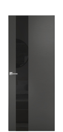 Дверь межкомнатная Vetro 14 Цвет Ясень Антрацит Покрытие Шпон крашеный  Наличник Скрытый короб хром Цена 65010