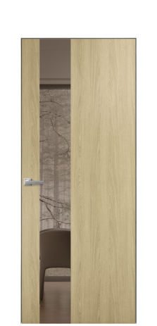 Дверь межкомнатная Vetro 14 Цвет Maderaira oak amber Покрытие ПВХ WOOD NATURAL Наличник Скрытый короб хром Цена 42424