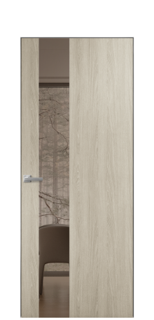 Дверь межкомнатная Vetro 14 Цвет Maderaira oak sand Покрытие ПВХ WOOD NATURAL Наличник Скрытый короб хром Цена 42424