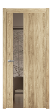 Дверь межкомнатная Vetro 14 Цвет Орех NY светлый Покрытие ПВХ WOOD NATURAL Наличник L 75 Цена 26284
