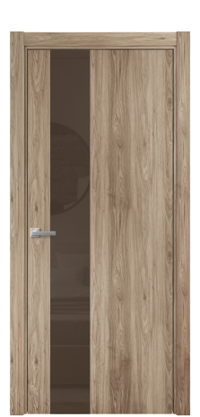 Дверь межкомнатная Vetro 14 Цвет Орех NY смоук Покрытие ПВХ WOOD NATURAL Наличник L 75 Цена 25884