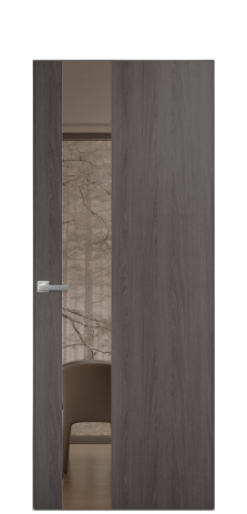 Дверь межкомнатная Vetro 14 Цвет Maderaira oak agate Покрытие ПВХ WOOD NATURAL Наличник Скрытый короб хром Цена 42424
