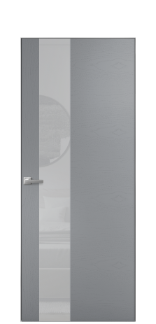 Дверь межкомнатная Vetro 14 Цвет Ясень Гриджио Покрытие Шпон крашеный  Наличник Скрытый короб хром Цена 59850