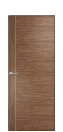 Дверь межкомнатная Vetro 17 Цвет Американский Орех Покрытие Шпон натуральный  Наличник Скрытый короб хром Цена 69010