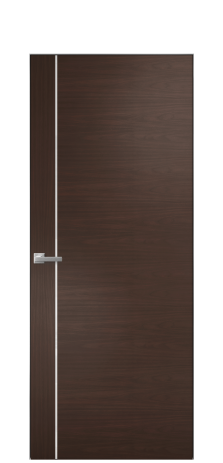Дверь межкомнатная Vetro 17 Цвет Каштановый Орех Покрытие Шпон натуральный  Наличник Скрытый короб хром Цена 69010