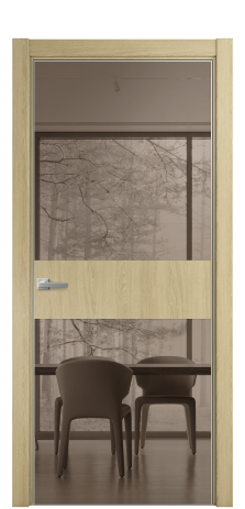 Дверь межкомнатная Vetro 18 Цвет Maderaira oak amber Покрытие ПВХ WOOD NATURAL Наличник L 75 Цена 30668
