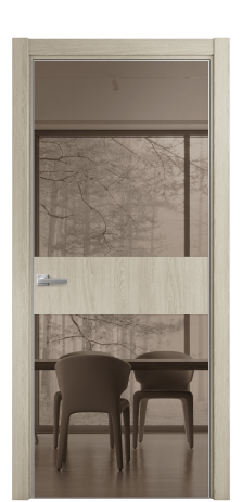 Дверь межкомнатная Vetro 18 Цвет Maderaira oak sand Покрытие ПВХ WOOD NATURAL Наличник L 75 Цена 30668