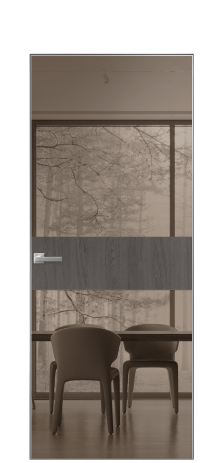 Дверь межкомнатная Vetro 18 Цвет Maderaira oak agate Покрытие ПВХ WOOD NATURAL Наличник Скрытый короб хром Цена 46808