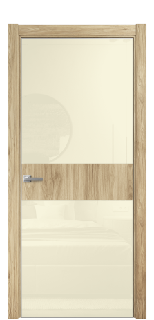 Дверь межкомнатная Vetro 18 Цвет Орех NY светлый Покрытие ПВХ WOOD NATURAL Наличник L 75 Цена 29068