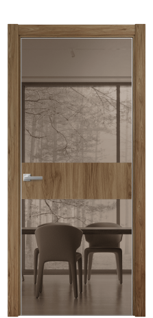 Дверь межкомнатная Vetro 18 Цвет Орех NY классический Покрытие ПВХ WOOD NATURAL Наличник L 75 Цена 30668