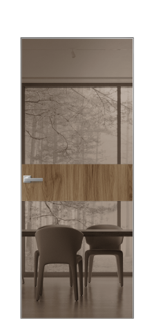 Дверь межкомнатная Vetro 18 Цвет Орех NY классический Покрытие ПВХ WOOD NATURAL Наличник Скрытый короб хром Цена 46808