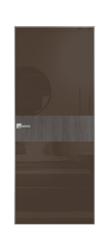 Дверь межкомнатная Vetro 18 Цвет Maderaira oak agate Покрытие ПВХ WOOD NATURAL Наличник Скрытый короб хром Цена 45208