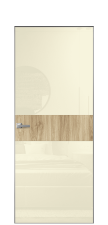 Дверь межкомнатная Vetro 18 Цвет Орех NY светлый Покрытие ПВХ WOOD NATURAL Наличник Скрытый короб хром Цена 45208
