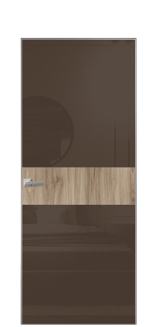 Дверь межкомнатная Vetro 18 Цвет Орех NY смоук Покрытие ПВХ WOOD NATURAL Наличник Скрытый короб хром Цена 45208