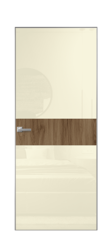 Дверь межкомнатная Vetro 18 Цвет Орех NY классический Покрытие ПВХ WOOD NATURAL Наличник Скрытый короб хром Цена 45208