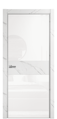 Дверь межкомнатная Vetro 18 Цвет Monte white soft Покрытие ПВХ ORIGINAL Наличник L 75 Цена 29068