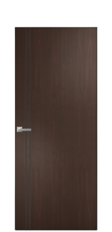 Дверь межкомнатная Слот 10-012 Цвет Каштановый Орех Покрытие Шпон натуральный  Наличник Скрытый короб хром Цена 48150