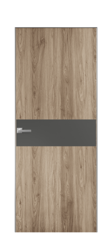 Дверь межкомнатная Duet 11 Цвет Орех NY смоук Покрытие ПВХ WOOD NATURAL Наличник Скрытый короб хром Цена 39128