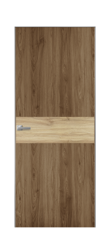 Дверь межкомнатная Duet 11 Цвет Орех NY классический Покрытие ПВХ WOOD NATURAL Наличник Скрытый короб хром Цена 39128