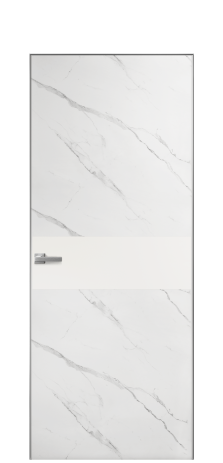 Дверь межкомнатная Duet 11 Цвет Monte white soft Покрытие ПВХ ORIGINAL Наличник Скрытый короб хром Цена 39128