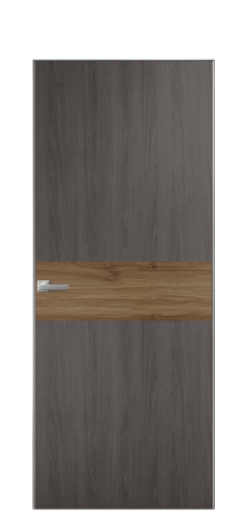 Дверь межкомнатная Duet 11 Цвет Maderaira oak agate Покрытие ПВХ WOOD NATURAL Наличник Скрытый короб хром Цена 39128
