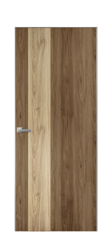 Дверь межкомнатная Duet 14 Цвет Орех NY классический Покрытие ПВХ WOOD NATURAL Наличник Скрытый короб хром Цена 39128