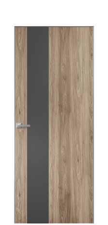 Дверь межкомнатная Duet 14 Цвет Орех NY смоук Покрытие ПВХ WOOD NATURAL Наличник Скрытый короб хром Цена 39128