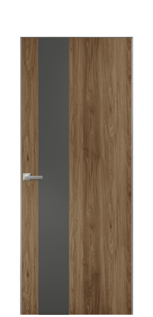 Дверь межкомнатная Duet 14 Цвет Орех NY классический Покрытие ПВХ WOOD NATURAL Наличник Скрытый короб хром Цена 39128