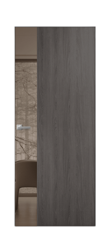 Дверь межкомнатная Vetro 19 Цвет Maderaira oak agate Покрытие ПВХ WOOD NATURAL Наличник Скрытый короб хром Цена 42624