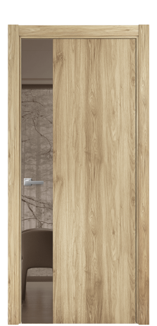 Дверь межкомнатная Vetro 19 Цвет Орех NY светлый Покрытие ПВХ WOOD NATURAL Наличник L 75 Цена 26484