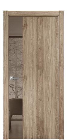 Дверь межкомнатная Vetro 19 Цвет Орех NY смоук Покрытие ПВХ WOOD NATURAL Наличник L 75 Цена 26484
