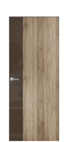 Дверь межкомнатная Vetro 19 Цвет Орех NY смоук Покрытие ПВХ WOOD NATURAL Наличник Скрытый короб хром Цена 42024