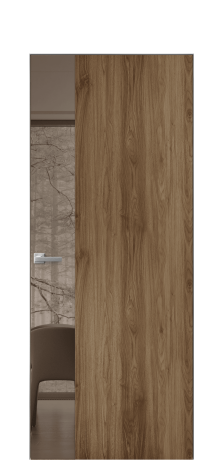 Дверь межкомнатная Vetro 19 Цвет Орех NY классический Покрытие ПВХ WOOD NATURAL Наличник Скрытый короб хром Цена 42624