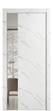 Дверь межкомнатная Vetro 19 Цвет Monte white soft Покрытие ПВХ ORIGINAL Наличник L 75 Цена 26484