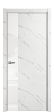 Дверь межкомнатная Vetro 19 Цвет Monte white soft Покрытие ПВХ ORIGINAL Наличник Скрытый короб хром Цена 38900
