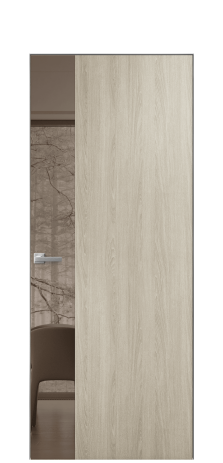 Дверь межкомнатная Vetro 19 Цвет Maderaira oak sand Покрытие ПВХ WOOD NATURAL Наличник Скрытый короб хром Цена 42624