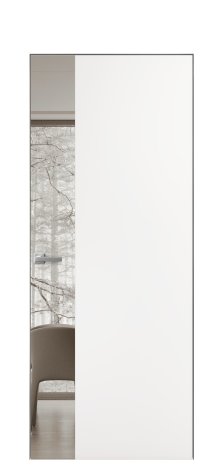 Дверь межкомнатная Vetro 19 Цвет Вайт Покрытие ПВХ SOFT (ПЭТ) Наличник Скрытый короб хром Цена 46050