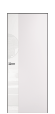 Дверь межкомнатная Vetro 19 Цвет Крем Покрытие Эмаль  Наличник Скрытый короб хром Цена 49850